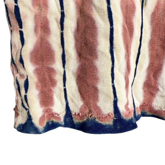 Vintage Y2K Grass Rags 100% Cotton Made in USA Ribbed Earthy Tie Dye Tee Sz M - Picture 8 of 8